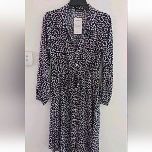 Pretty Garden Cinch Waist Midi Dress